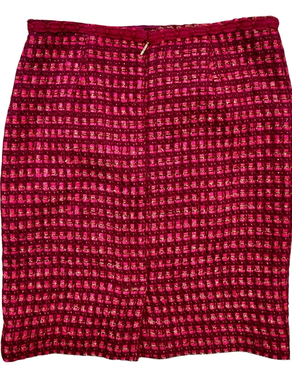 Tory Burch Tweed Pencil Skirt Burgundy Pink - 6